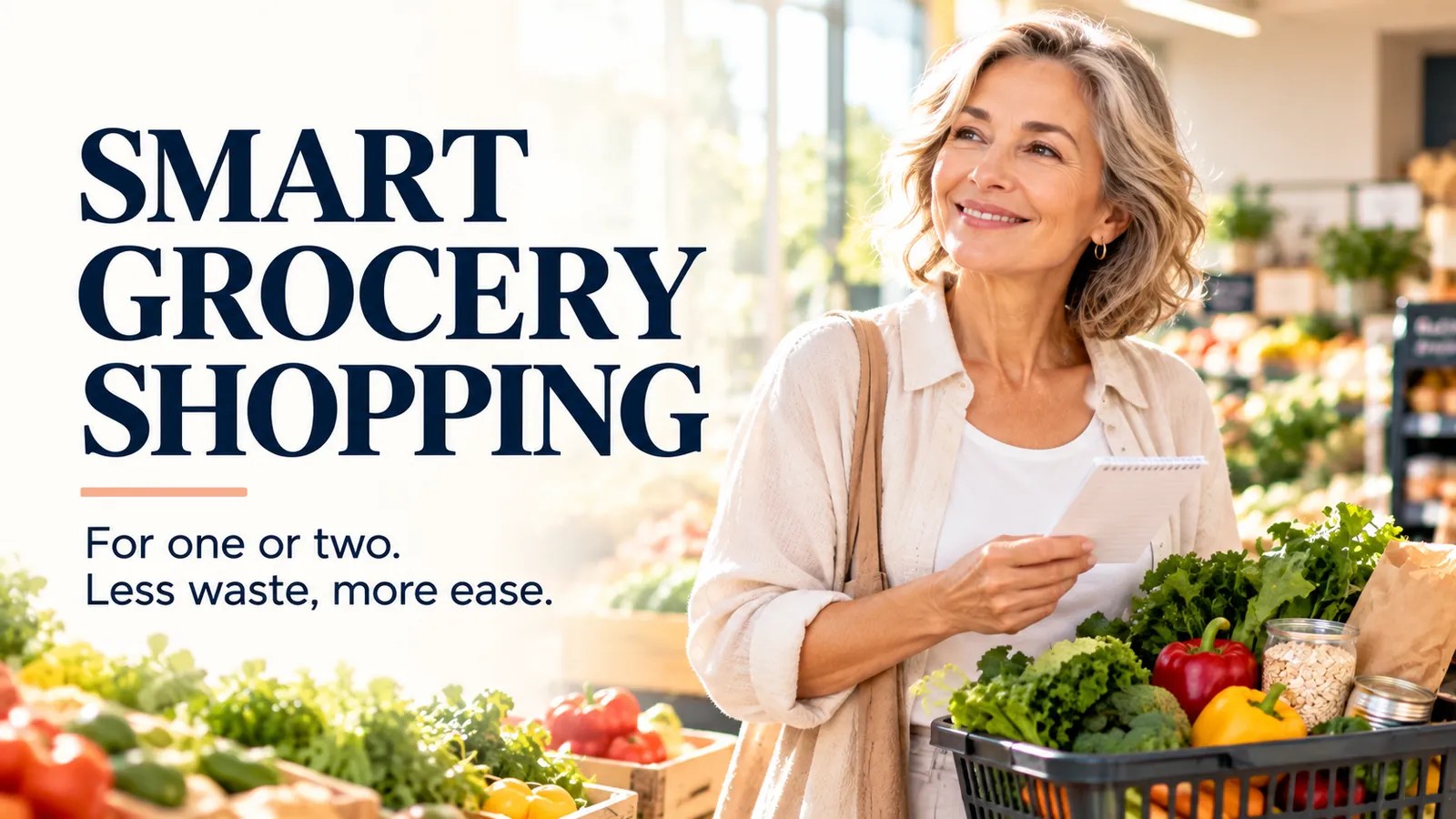 Older adult choosing fresh groceries