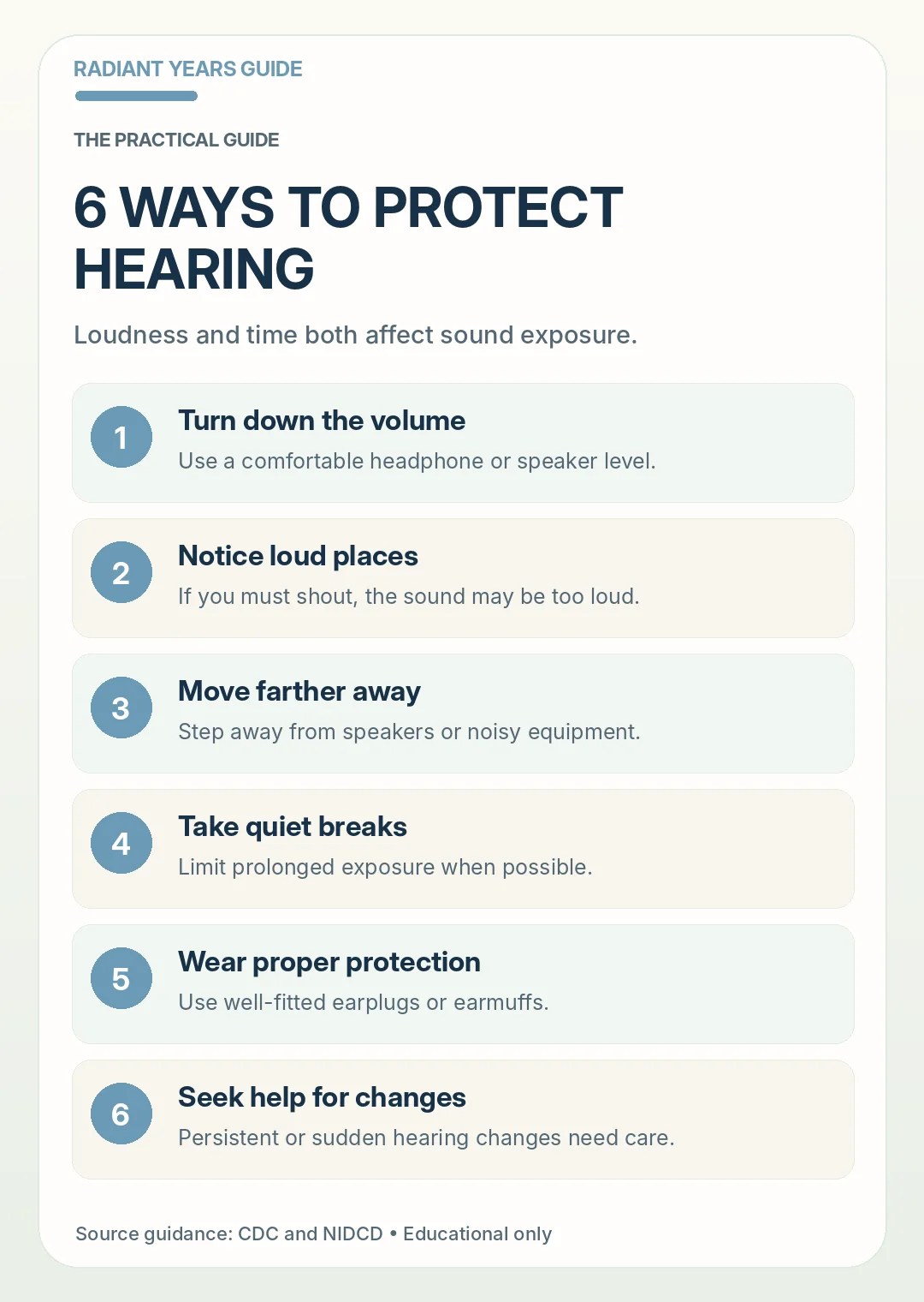 Six CDC and NIDCD-informed ways to protect hearing from noisy environments