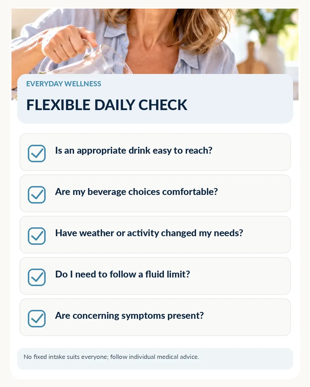 Printable-style visual checklist for A Gentle Daily Hydration Checklist
