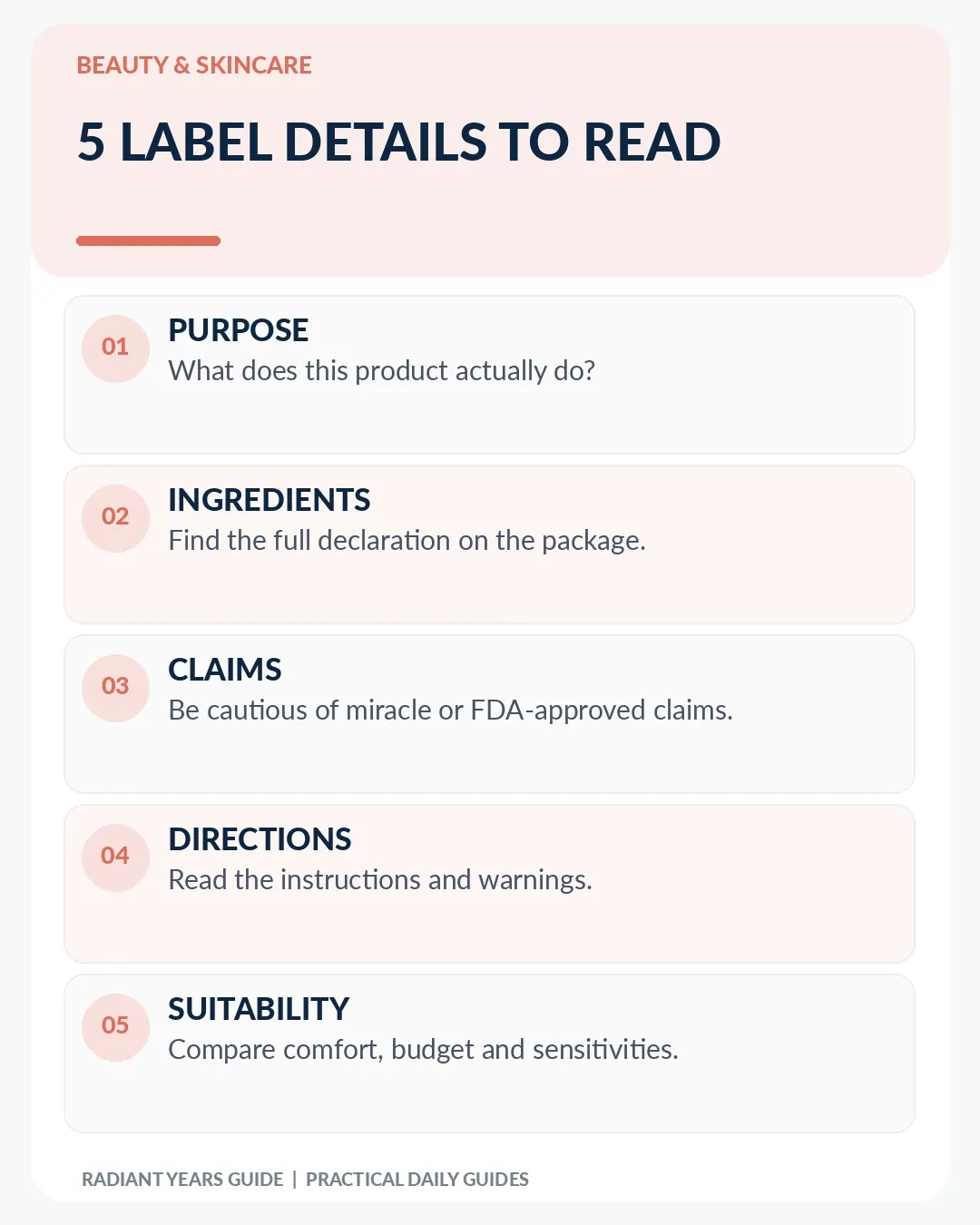 Five consumer checks to read on a skincare product label