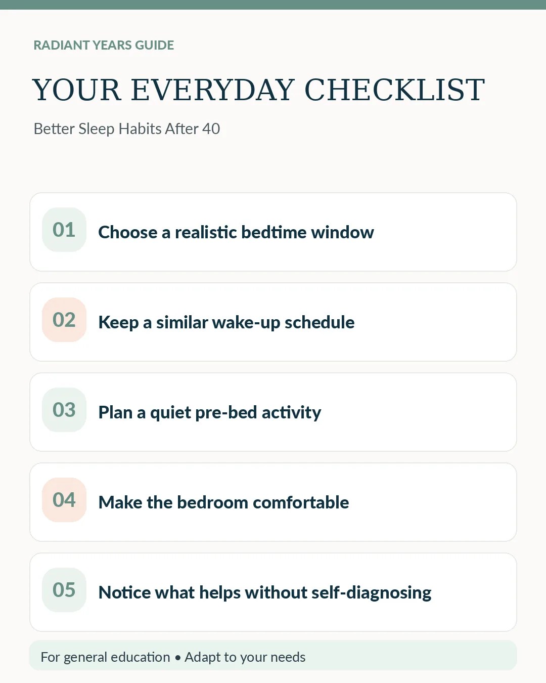 Save this checklist to make your bedtime plan simpler.