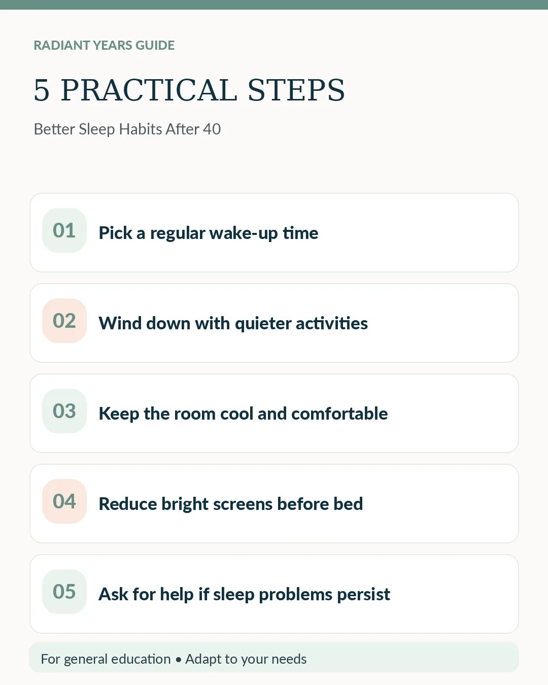 Five easy habits that can support a calmer evening.